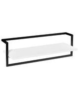 Wall Mounted Towel Rack Black Iron Extra Storage Space Bathroom Shelf for Cosmetics and Essentials Beliani