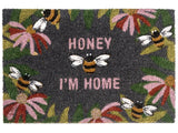 Doormat Multicolour Natural Coir PVC Backing Anti-Slip 40 x 60 cm Bee Motif Modern Indoor Outdoor Decoration Beliani