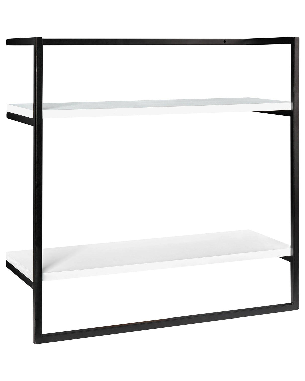 Wall Mounted Towel Rack Black Iron Extra Storage Space 2 Shelves for Cosmetics and Essentials Bathroom Beliani