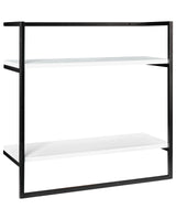 Wall Mounted Towel Rack Black Iron Extra Storage Space 2 Shelves for Cosmetics and Essentials Bathroom Beliani