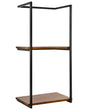 Wall 2-Tier Shelf Black Iron Fir Wood Storage Space Rack for Bathroom Essentials and Towels Beliani