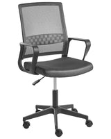 Office Chair Dark Grey Mesh Fabric Upholstery Adjustable Height Swivel Desk Computer Home Office Beliani