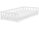 Kids Floor Bed White Pine Wood EU Single Size 3ft with Slatted Frame Bed for Toddler Beliani