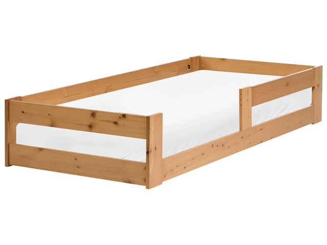 Kids Floor Bed Brown Pine Wood EU Single Size 3ft with Slatted Frame Bed for Toddler Beliani