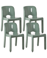 Set of 4 Dining Chairs Green Plastic Indoor Outdoor Stacking Garden without Armrests Minimalistic Style Beliani