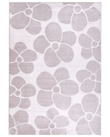 Area Rug Beige Fabric 140 x 200 cm Flower Pattern Living Room Bedroom Anti-Slip Bottom for Underfloor Heating Beliani