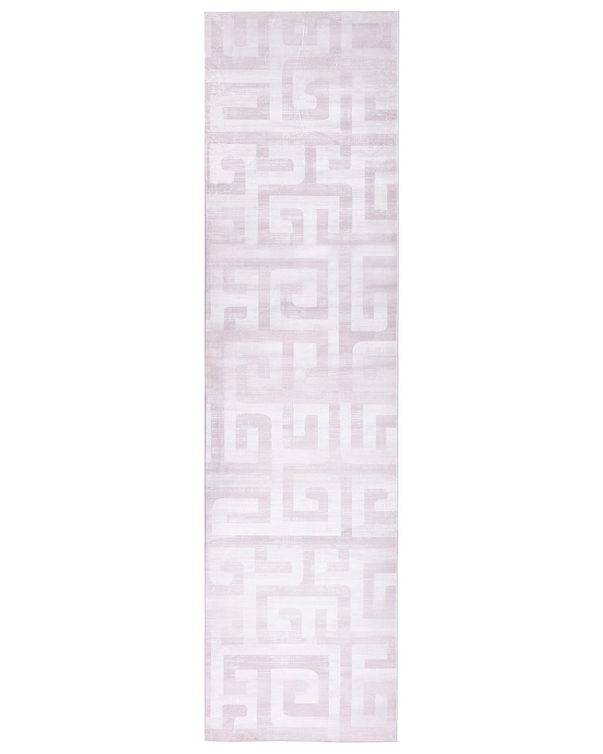 Runner Rug Beige Fabric 80 x 300 cm Modern Geometric Pattern Hallway For Underfloor Heating Anti-Slip Bottom Beliani