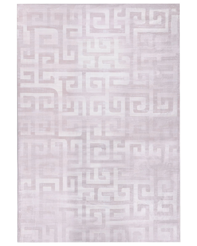 Area Rug Beige Fabric 160 x 230 cm Modern Geometric Pattern  Living Room Bedroom For Underfloor Heating Anti-Slip Bottom Beliani