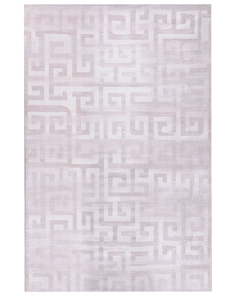 Area Rug Beige Fabric 200 x 300 cm Modern Geometric Pattern Living Room Bedroom For Underfloor Heating Anti-Slip Bottom Beliani