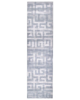 Runner Rug Grey Fabric 80 x 300 cm Modern Geometric Pattern Hallway For Underfloor Heating Anti-Slip Bottom Beliani