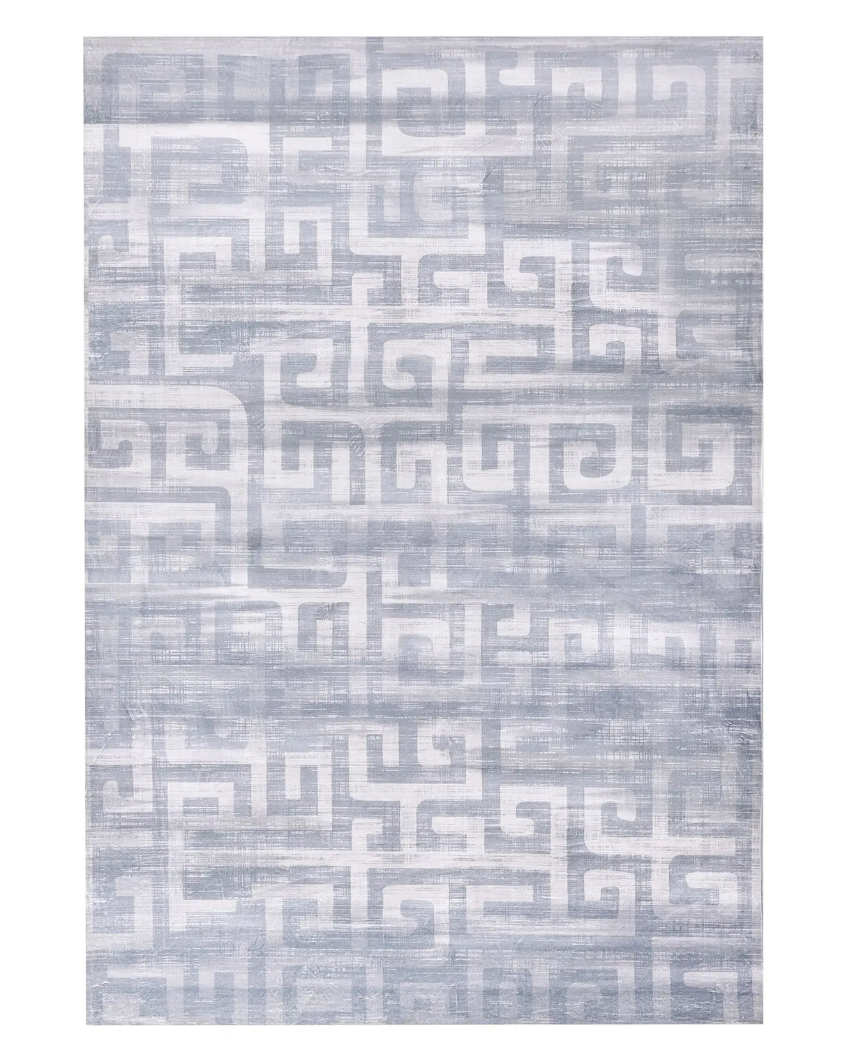 Area Rug Grey Fabric 140 x 200 cm Modern Geometric Pattern Living Room Bedroom For Underfloor Heating Anti-Slip Bottom Beliani