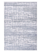 Area Rug Grey Fabric 140 x 200 cm Modern Geometric Pattern Living Room Bedroom For Underfloor Heating Anti-Slip Bottom Beliani