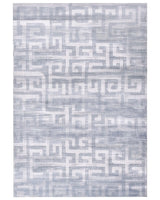 Area Rug Grey Fabric 160 x 230 cm Modern Geometric Pattern Living Room Bedroom For Underfloor Heating Anti-Slip Bottom Beliani