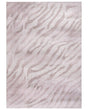 Area Rug Beige Fabric 140 x 200 cm Modern Zebra Pattern Living Room Bedroom For Underfloor Heating Anti-Slip Bottom Beliani