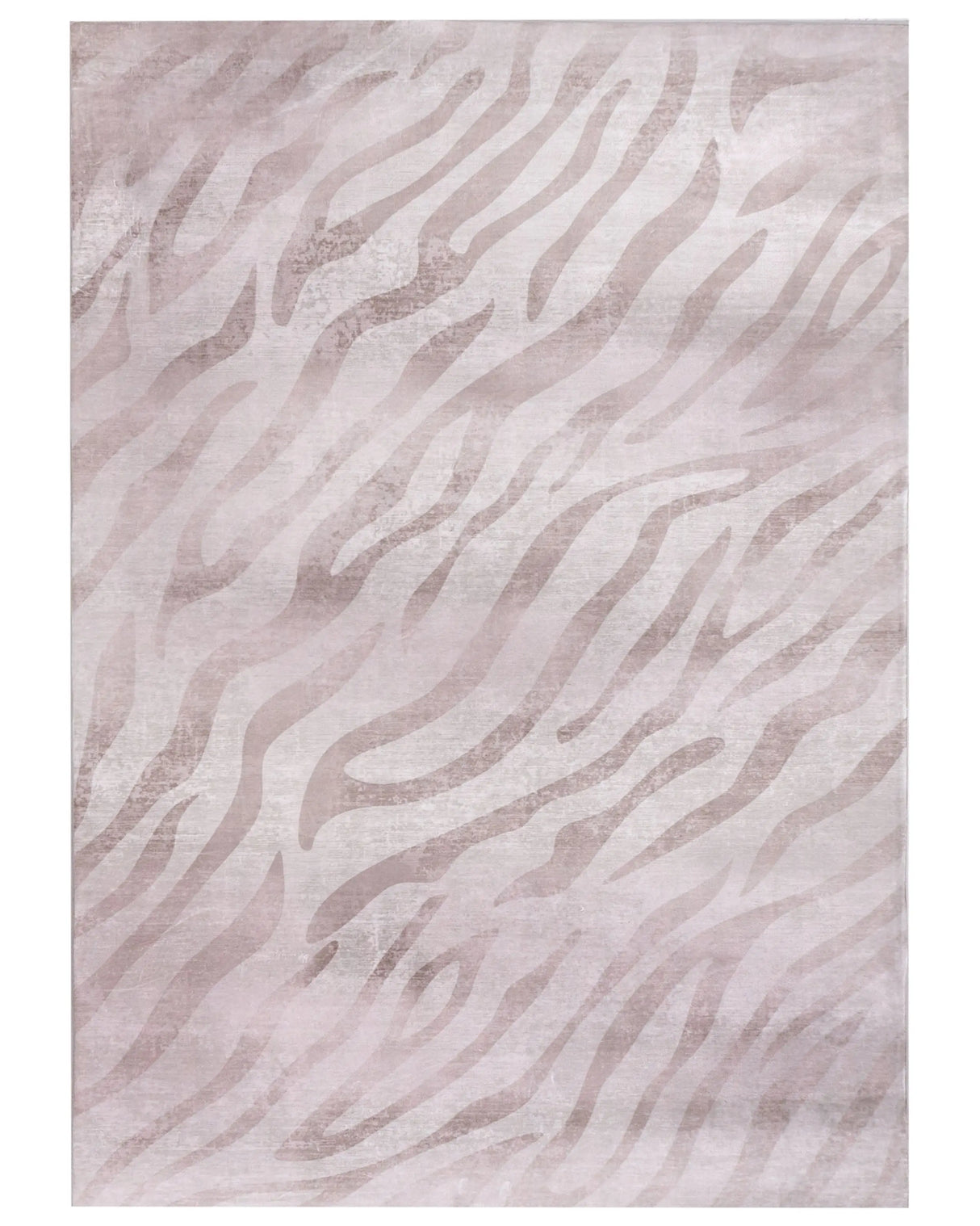 Area Rug Beige Fabric 160 x 230 cm Modern Zebra Pattern Living Room Bedroom For Underfloor Heating Anti-Slip Bottom Beliani