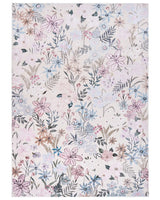 Area Rug Multicolour Fabric 140 x 200 cm Detailed Flower Pattern Living Room Bedroom For Underfloor Heating Anti-Slip Bottom Beliani