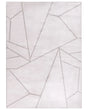 Area Rug Light Beige Fabric 140 x 200 cm Modern Geometric Pattern Living Room Bedroom For Underfloor Heating Anti-Slip Bottom Beliani