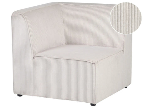 Corner Section Beige Corduroy 1-Seat Jumbo Cord Left Hand Sofa Module Modern Single-Seat Beliani