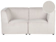 Modular 2 Seater Sofa Beige Corduroy Sectional Two Piece Sofa Modern Jumbo Cord Minimalistic Style Beliani