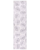 Runner Rug Off-White Fabric 80 x 300 cm Modern Abstract Pattern Hallway For Underfloor Heating Anti-Slip Bottom Beliani
