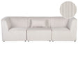 Modular 3 Seater Sofa Beige Corduroy Sectional Two Piece Sofa Modern Jumbo Cord Minimalistic Style Beliani