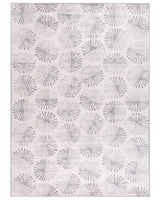 Area Rug Off-White Fabric 140 x 200 cm Modern Abstract Pattern Hallway For Underfloor Heating Anti-Slip Bottom Beliani