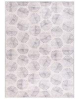 Area Rug Off-White Fabric 160 x 230 cm Modern Abstract Pattern Hallway For Underfloor Heating Anti-Slip Bottom Beliani