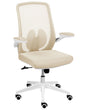 Office Chair Beige Mesh Swivel Base Adjustable Height Lift-Up Armrests Home Office Modern Beliani