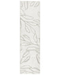 Runner Rug Light Beige Fabric 80 x 300 cm Modern Leaves Pattern Hallway For Underfloor Heating Anti-Slip Bottom Low-Pile Beliani