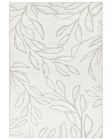 Rug Light Beige Fabric 200 x 300 cm Modern Leaves Pattern Living Room Bedroom For Underfloor Heating Anti-Slip Bottom Low-Pile Beliani