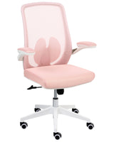 Office Chair Pastel Pink Mesh Swivel Base Adjustable Height Lift-Up Armrests Home Office Modern Beliani