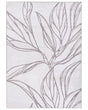 Rug Light Beige Fabric 140 x 200 cm Elegant Minimalistic Leaves Pattern Living Room Bedroom For Underfloor Heating Anti-Slip Bottom Low-Pile Beliani
