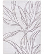 Rug Light Beige Fabric 160 x 230 cm Elegant Minimalistic Leaves Pattern Living Room Bedroom For Underfloor Heating Anti-Slip Bottom Low-Pile Beliani