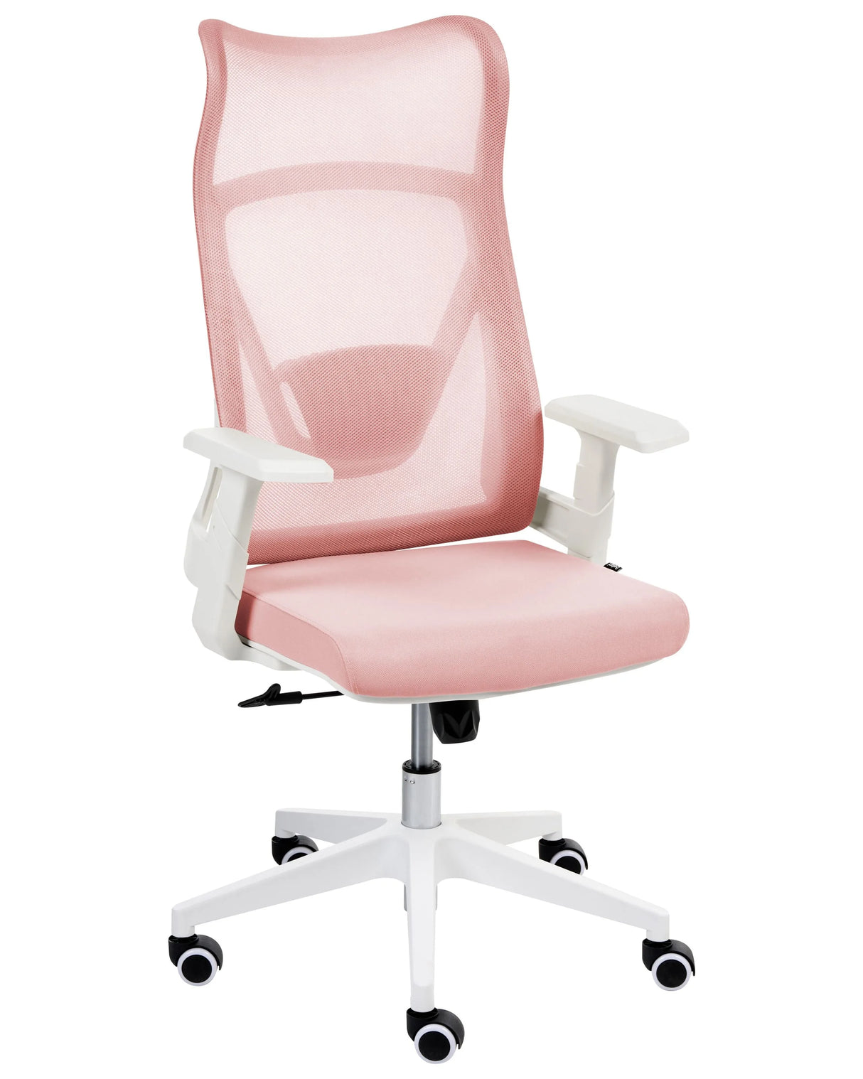 Office Chair Pastel Pink Mesh Swivel Base Adjustable Height Armrests Home Office Modern Beliani