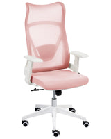 Office Chair Pastel Pink Mesh Swivel Base Adjustable Height Armrests Home Office Modern Beliani