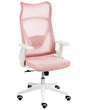 Office Chair Pastel Pink Mesh Swivel Base Adjustable Height Armrests Home Office Modern Beliani