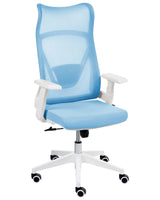 Office Chair Light Blue Mesh Swivel Base Adjustable Height Armrests Home Office Modern Beliani
