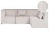 Modular Left Corner 4 Seater Sofa Beige Corduroy 4 Seater Sectional Sofa Modern Design Beliani