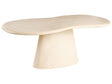 Garden Table Beige MgO 6 Seater Rust Weather Resistant Irregular Shape Modern Dining Room Outdoor and Indoor Beliani