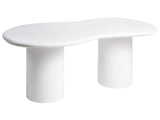 Garden Table White Terrazzo Effect MgO 6 Seater Rust Weather Resistant Irregular Shape Modern Dining Room Outdoor and Indoor Beliani