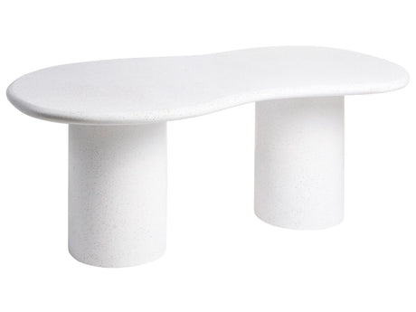 Garden Table White Terrazzo Effect MgO 6 Seater Rust Weather Resistant Irregular Shape Modern Dining Room Outdoor and Indoor Beliani