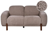 2 Seater Sofa  Taupe Boucle Upholstery Soft Modern Organic Low Curvilinear Beliani