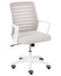 Office Chair Light Grey Mesh Fabric Upholstery Swivel Tilting Backrest Adjustable Height Home Office Beliani