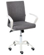 Office Chair Dark Grey Fabric Upholstery Iron Legs Adjustable Height and Backrest Swivel Home Office Beliani