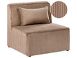 1-Seat Section Sand Beige Corduroy Jumbo Cord Sofa Module Modern Single-Seat Beliani