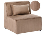 1-Seat Section Sand Beige Corduroy Jumbo Cord Sofa Module Modern Single-Seat Beliani