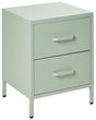 Bedside Table Mint Green Steel Nightstand Industrial Design 2 Drawers Bedroom Storage Furniture Beliani