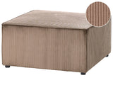 Ottoman Sand Beige Corduroy Upholstered Square Footstool Modern Design Beliani