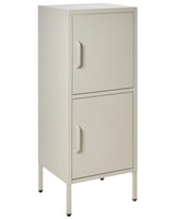 2 Door Storage Cabinet Beige Metal Home Office Unit Steel 4 Shelves Beliani