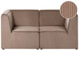 Modular 2 Seater Sofa Sand Beige Corduroy Sectional Two Piece Sofa Modern Jumbo Cord Minimalistic Style Beliani